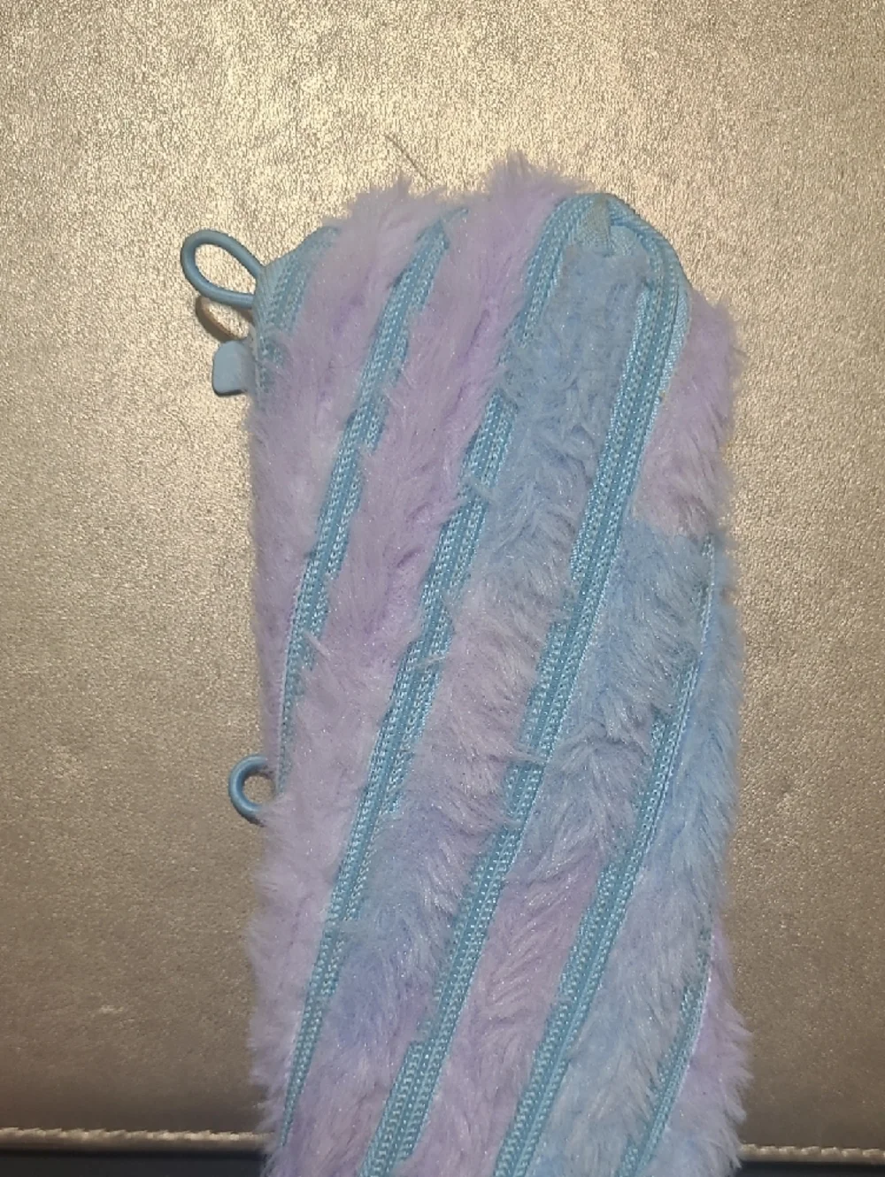Plush Sensory Zipit Pencil Case – Light Lavender/Blue
